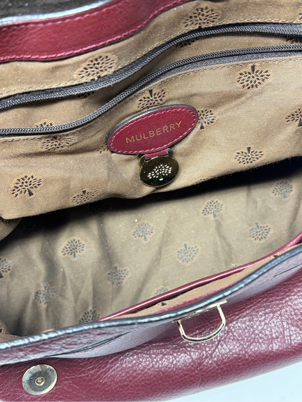 Mulberry Alexa Studded Tassel Satchel Bag Oxblood Burgundy Soft Buffalo Leather - Picture 10 of 16